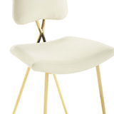 Ponder Performance Velvet Counter Stool Ivory EEI-3879-IVO