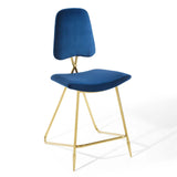 Ponder Performance Velvet Counter Stool Navy EEI-3879-NAV