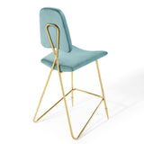 Ponder Performance Velvet Bar Stool Sea Blue EEI-3880-SEA