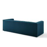 Reflection Channel Tufted Upholstered Fabric Sofa Azure EEI-3881-AZU