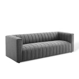 Reflection Channel Tufted Upholstered Fabric Sofa Charcoal EEI-3881-CHA