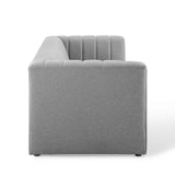 Reflection Channel Tufted Upholstered Fabric Sofa Light Gray EEI-3881-LGR