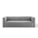 Reflection Channel Tufted Upholstered Fabric Sofa Light Gray EEI-3881-LGR