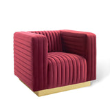 Charisma Channel Tufted Performance Velvet Accent Armchair Maroon EEI-3887-MAR