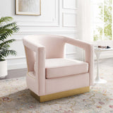 Frolick Performance Velvet Armchair Pink EEI-3888-PNK