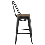 Promenade Bar Stool Set of 2 Black EEI-3896-BLK-SET