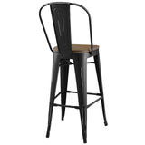 Promenade Bar Stool Set of 2 Black EEI-3896-BLK-SET