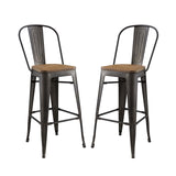 Promenade Bar Stool Set of 2 Brown EEI-3896-BRN-SET