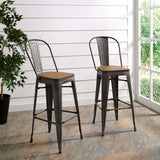 Promenade Bar Stool Set of 2 Brown EEI-3896-BRN-SET