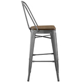 Promenade Bar Stool Set of 2 Gunmetal EEI-3896-GME-SET