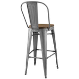 Promenade Bar Stool Set of 2 Gunmetal EEI-3896-GME-SET