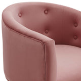 Savour Tufted Performance Velvet Accent Chair Dusty Rose EEI-3903-DUS