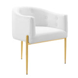 Savour Tufted Performance Velvet Accent Chair White EEI-3903-WHI