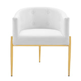 Savour Tufted Performance Velvet Accent Chair White EEI-3903-WHI