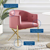 Savour Tufted Performance Velvet Accent Dining Armchair Dusty Rose EEI-3906-DUS