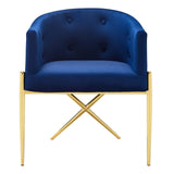 Savour Tufted Performance Velvet Accent Dining Armchair Navy EEI-3906-NAV