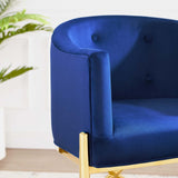 Savour Tufted Performance Velvet Accent Dining Armchair Navy EEI-3906-NAV