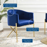 Savour Tufted Performance Velvet Accent Dining Armchair Navy EEI-3906-NAV