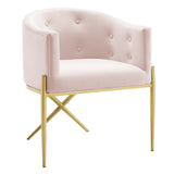 Savour Tufted Performance Velvet Accent Dining Armchair Pink EEI-3906-PNK