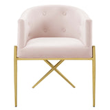 Savour Tufted Performance Velvet Accent Dining Armchair Pink EEI-3906-PNK