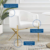 Savour Tufted Performance Velvet Accent Dining Armchair White EEI-3906-WHI