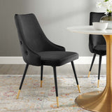 Adorn Tufted Performance Velvet Dining Side Chair Black EEI-3907-BLK