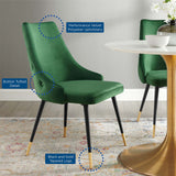 Adorn Tufted Performance Velvet Dining Side Chair Emerald EEI-3907-EME