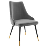 Adorn Tufted Performance Velvet Dining Side Chair Gray EEI-3907-GRY