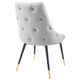 Adorn Tufted Performance Velvet Dining Side Chair Light Gray EEI-3907-LGR