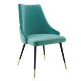 Adorn Tufted Performance Velvet Dining Side Chair Teal EEI-3907-TEA