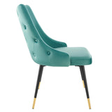 Adorn Tufted Performance Velvet Dining Side Chair Teal EEI-3907-TEA