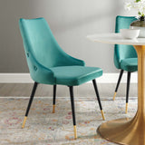 Adorn Tufted Performance Velvet Dining Side Chair Teal EEI-3907-TEA