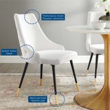 Adorn Tufted Performance Velvet Dining Side Chair White EEI-3907-WHI