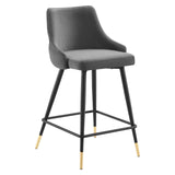 Adorn Performance Velvet Performance Velvet Counter Stool Gray EEI-3908-GRY