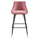 Adorn Performance Velvet Bar Stool Dusty Rose EEI-3909-DUS