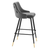 Adorn Performance Velvet Bar Stool Gray EEI-3909-GRY