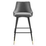 Adorn Performance Velvet Bar Stool Gray EEI-3909-GRY