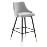 Adorn Performance Velvet Bar Stool Light Gray EEI-3909-LGR