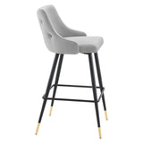 Adorn Performance Velvet Bar Stool Light Gray EEI-3909-LGR