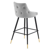 Adorn Performance Velvet Bar Stool Light Gray EEI-3909-LGR