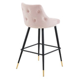 Adorn Performance Velvet Bar Stool Pink EEI-3909-PNK