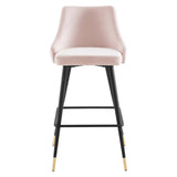 Adorn Performance Velvet Bar Stool Pink EEI-3909-PNK