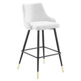 Adorn Performance Velvet Bar Stool White EEI-3909-WHI