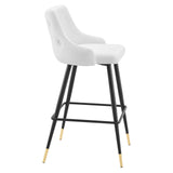 Adorn Performance Velvet Bar Stool White EEI-3909-WHI