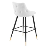 Adorn Performance Velvet Bar Stool White EEI-3909-WHI