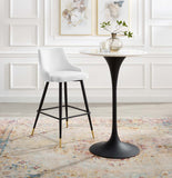 Adorn Performance Velvet Bar Stool White EEI-3909-WHI