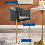 Modway Furniture Savour Tufted Performance Velvet Bar Stool Charcoal 26 x 23.5 x 40.5