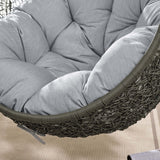 Hide Outdoor Patio Sunbrella® Swing Chair With Stand Gray Gray EEI-3929-GRY-GRY