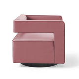 Booth Performance Velvet Swivel Armchair Dusty Rose EEI-3948-DUS