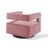 Booth Performance Velvet Swivel Armchair Dusty Rose EEI-3948-DUS